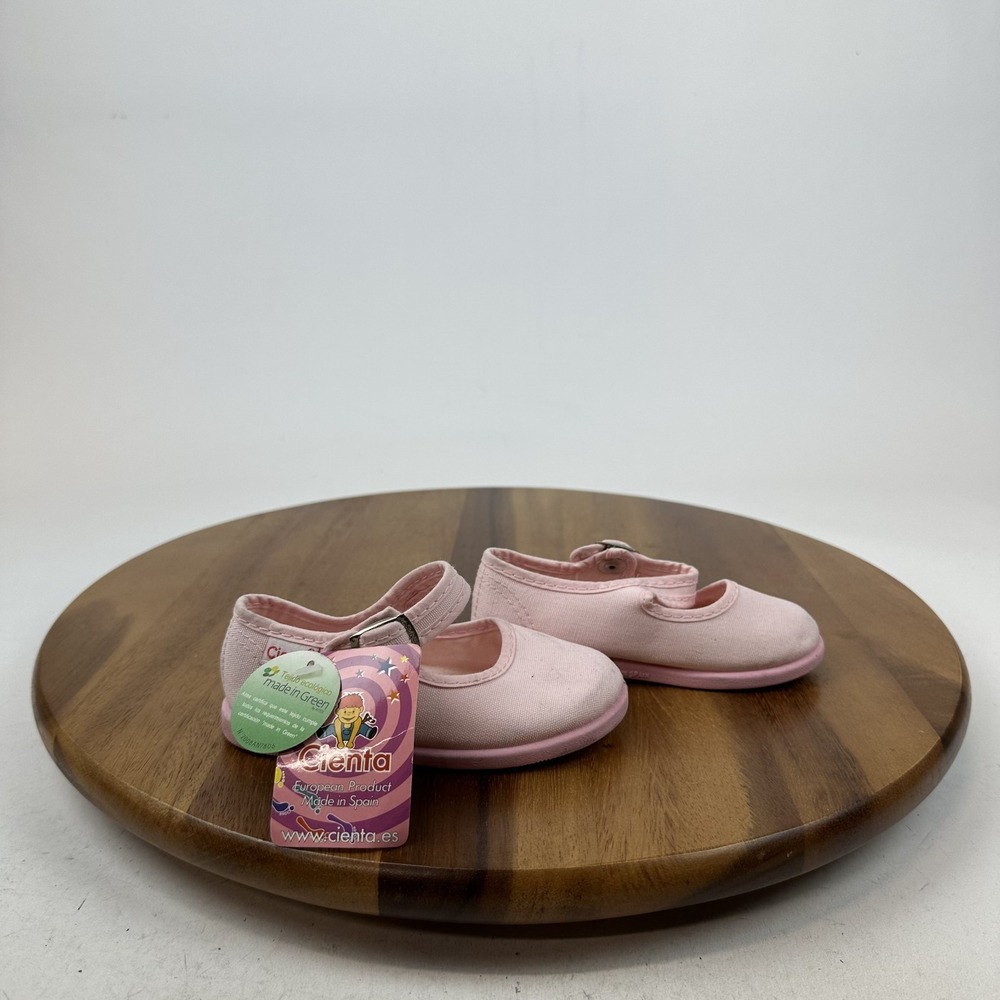 New Little Kids Cienta Pink Canvas Comfort Casual Mary Jane Shoes Size 7.5 C NWT